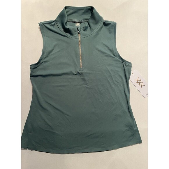 Rhone Course to Court Sleeveless Zip Moc UPF 50 Sun Protection Golf Tennis M - Picture 1 of 4